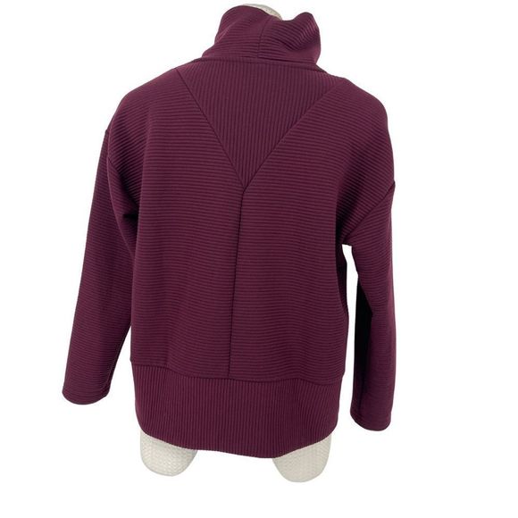 RBX Burgundy Ribbed Turtleneck Sweatshirt - Picture 3 of 12